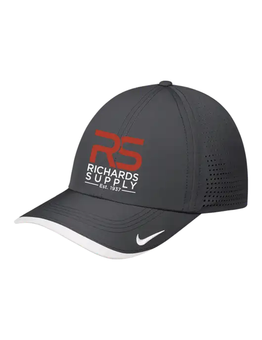 Nike Dark Grey/White Dri-FIT Perforated Performance Cap w/Richards Supply Logo