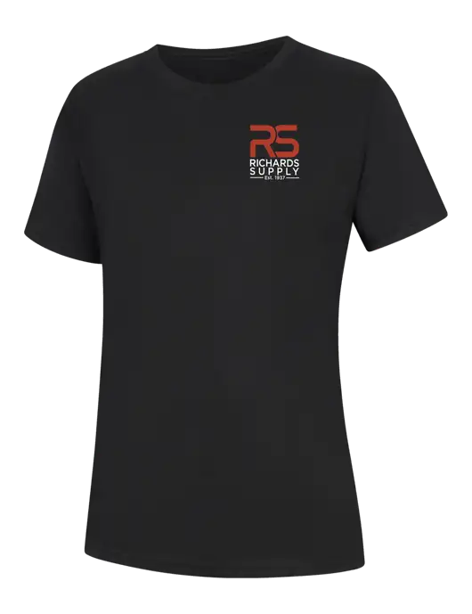 Womens Black Core Blend Tee w/Richards Supply Logo