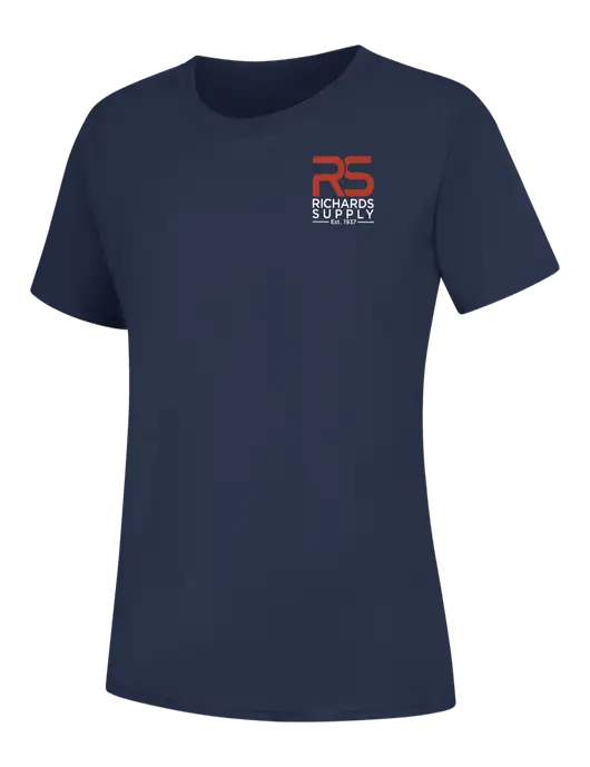 Womens Navy Core Blend Tee w/Richards Supply Logo