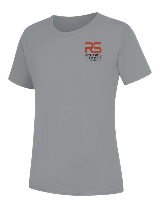 Womens Light Grey Heather Core Blend Tee w/Richards Supply Logo