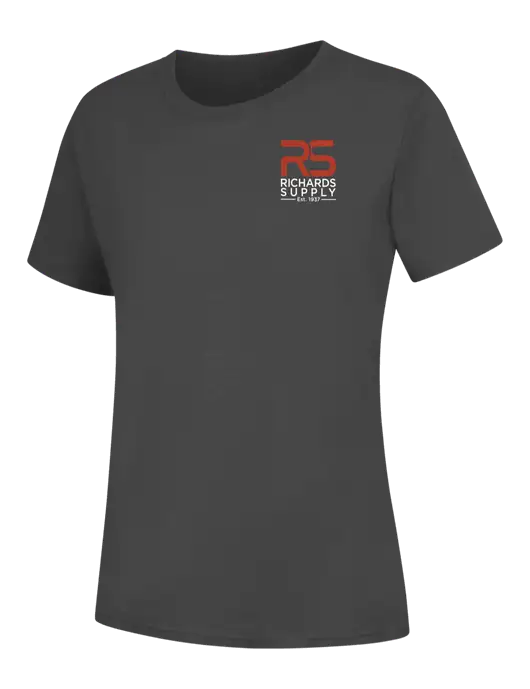 Womens Charcoal Core Blend Tee w/Richards Supply Logo