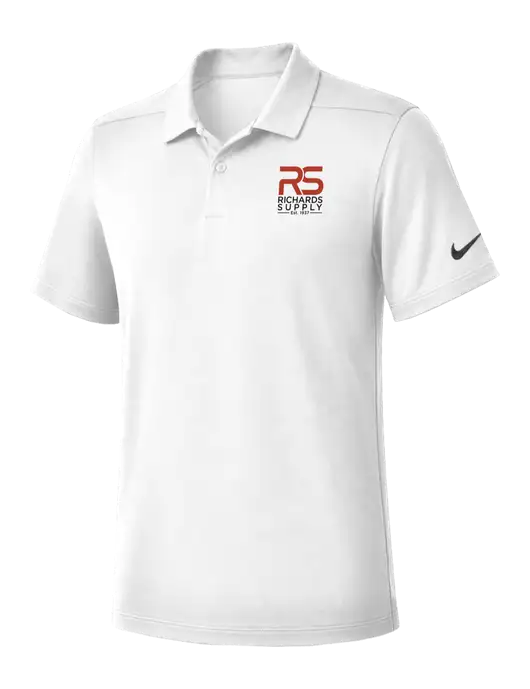 Nike White Dry Essential Solid Polo w/Richards Supply Logo