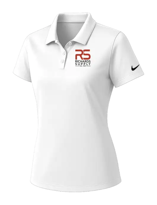 Nike Womens White Dry Essential Solid Polo w/Richards Supply Logo