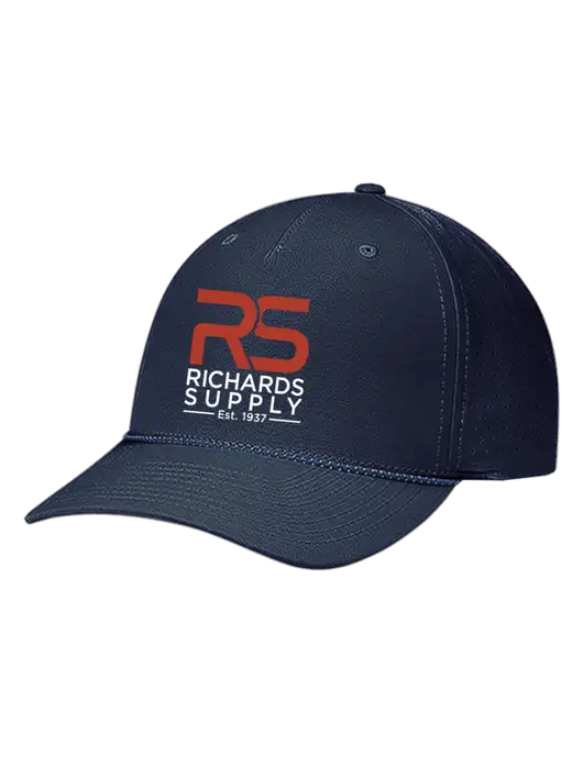 Richardson Laser Perf Performance Dark Navy/Navy-Grey-Blue Rope Cap w/Richards Supply Logo