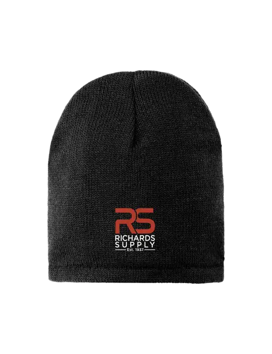 Black Fleece-Lined Beanie Cap w/Richards Supply Logo