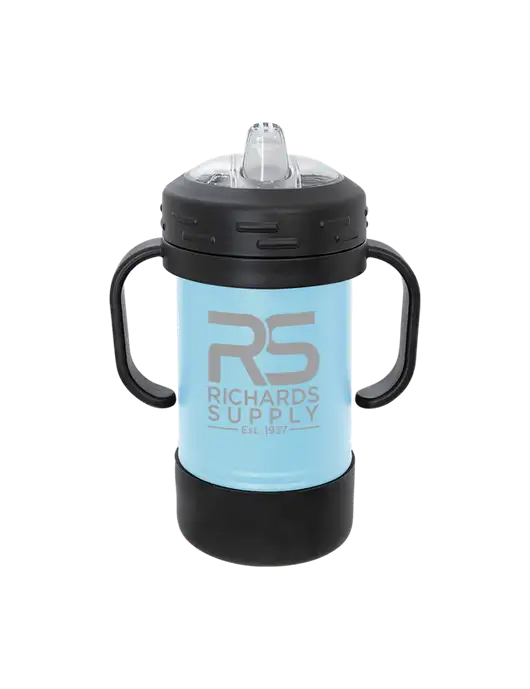 Polar Camel 10 oz Powder Coated Light Blue Sippy Cup w/Richards Supply Logo