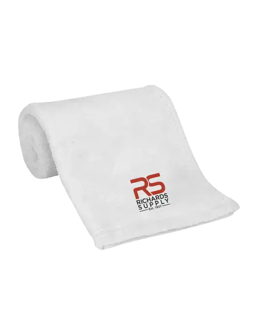 White Alpine Fleece Mink Touch Luxury Baby Blanket  w/Richards Supply Logo