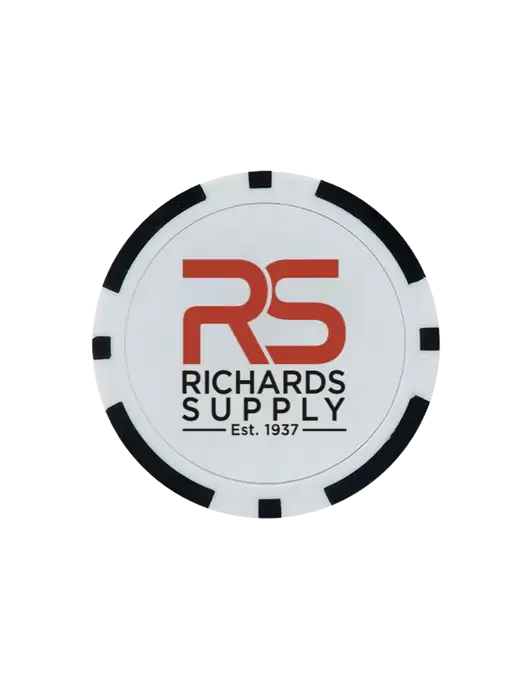 Black Poker Chip Ball Marker w/Richards Supply Logo