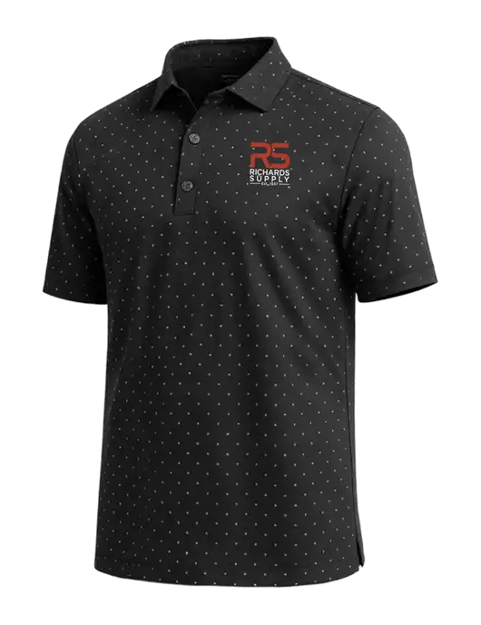 Callaway Micro Chev Black Print Polo w/Richards Supply Logo