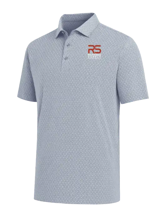 Callaway All-Over Stitched Medium Grey Chev Polo  w/Richards Supply Logo