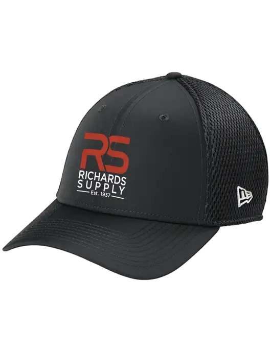 New Era 39THIRTY Performance Stretch Charcoal Grey Mesh Cap w/Richards Supply Logo