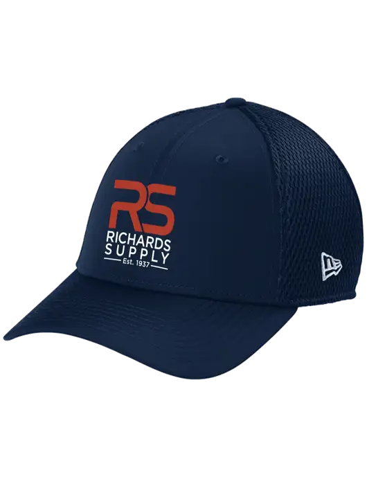 New Era 39THIRTY Performance Stretch Dark Navy Mesh Cap w/Richards Supply Logo