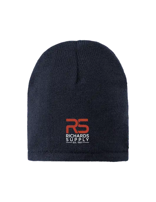 Dark Navy Fleece-Lined Beanie Cap w/Richards Supply Logo