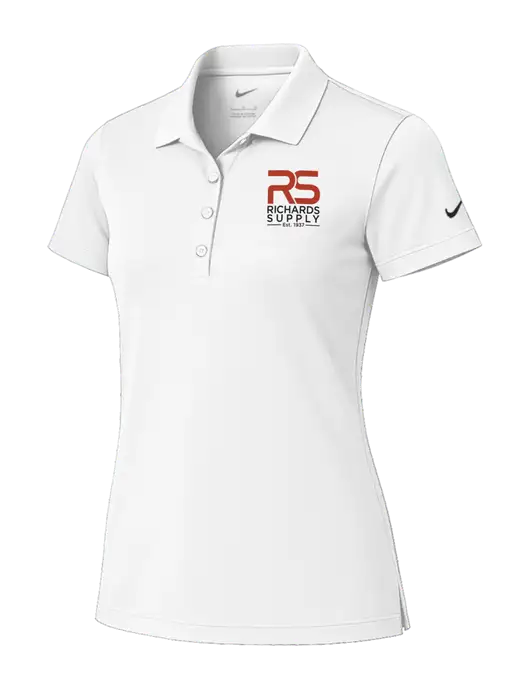 Nike Womens White Tech Basic Dri-FIT Polo
 w/Richards Supply Logo