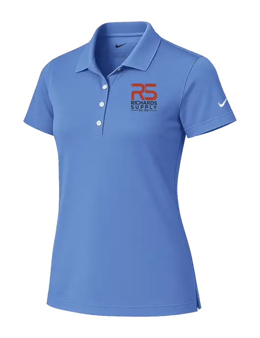 Nike Womens Light Blue Tech Basic Dri-FIT Polo
 w/Richards Supply Logo