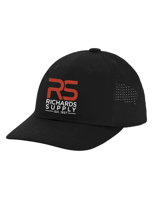 Pro-Cut Structured Snapback with Pinhole Mesh Black Cap w/Richards Supply Logo