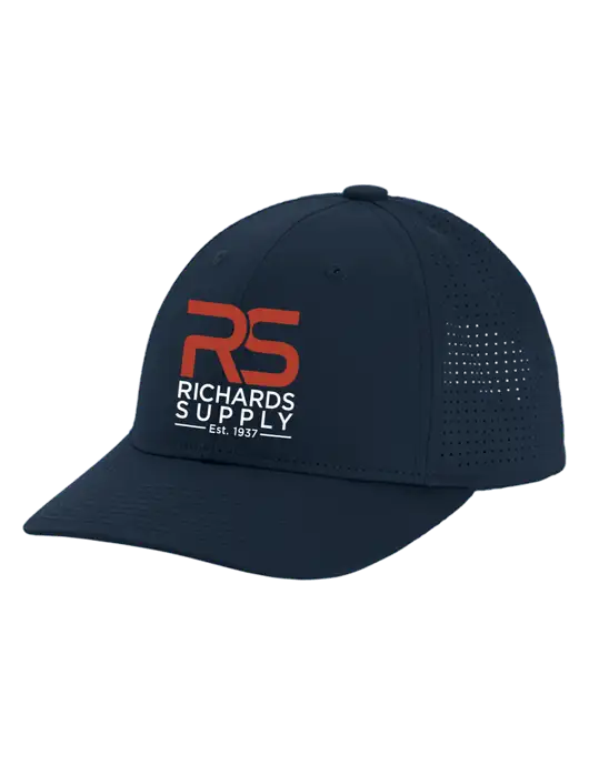 Pro-Cut Structured Snapback with Pinhole Mesh Dark Navy Cap w/Richards Supply Logo