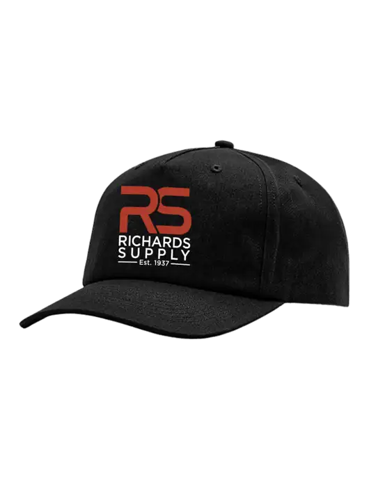 Richardson 5-Panel Black Relaxed Gramps Cap w/Richards Supply Logo