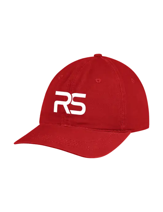 Garment Washed Unstructured Twill Red Cap w/Icon Logo