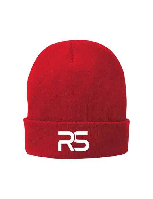 Red Fleece-Lined Knit Cap w/Icon Logo