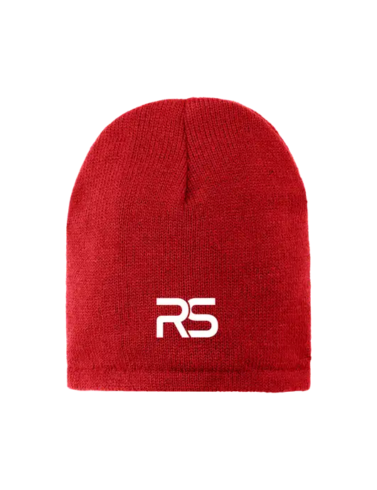 Red Fleece-Lined Beanie Cap w/Icon Logo