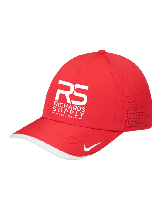 Nike Red/White Dri-FIT Perforated Performance Cap w/Richards Supply Logo