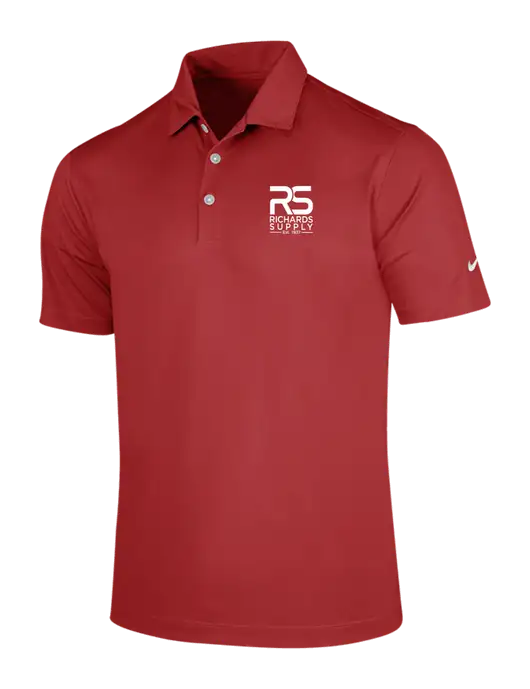 NIKE Red Dri-Fit Vertical Mesh Polo w/Richards Supply Logo