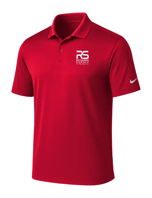 NIKE Red Victory Solid Polo w/Richards Supply Logo