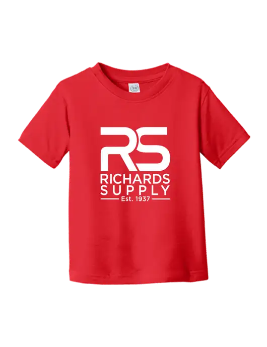 Rabbit Skins Red Toddler Fine Jersey Tee w/Richards Supply Logo