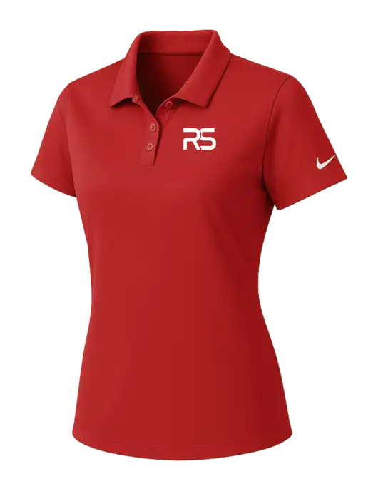 Nike Womens Red Dry Essential Solid Polo w/Icon Logo