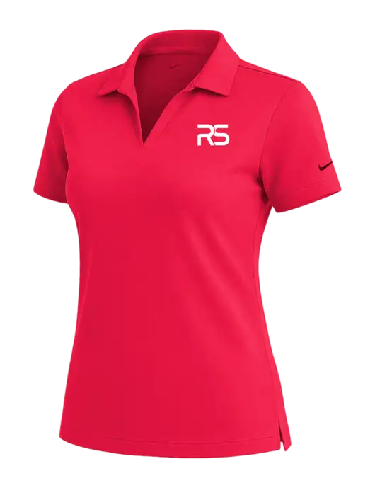 NIKE Red Womens Dri-Fit Micro Pique Polo w/Icon Logo