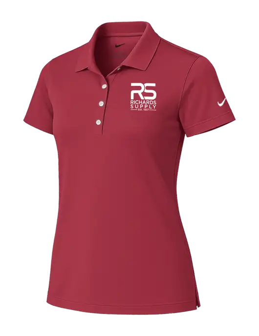Nike Womens Red Tech Basic Dri-FIT Polo
 w/Richards Supply Logo