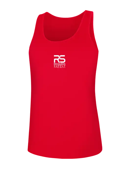 Womens Red PosiCharge Competitor Racerback Tank w/Richards Supply Logo